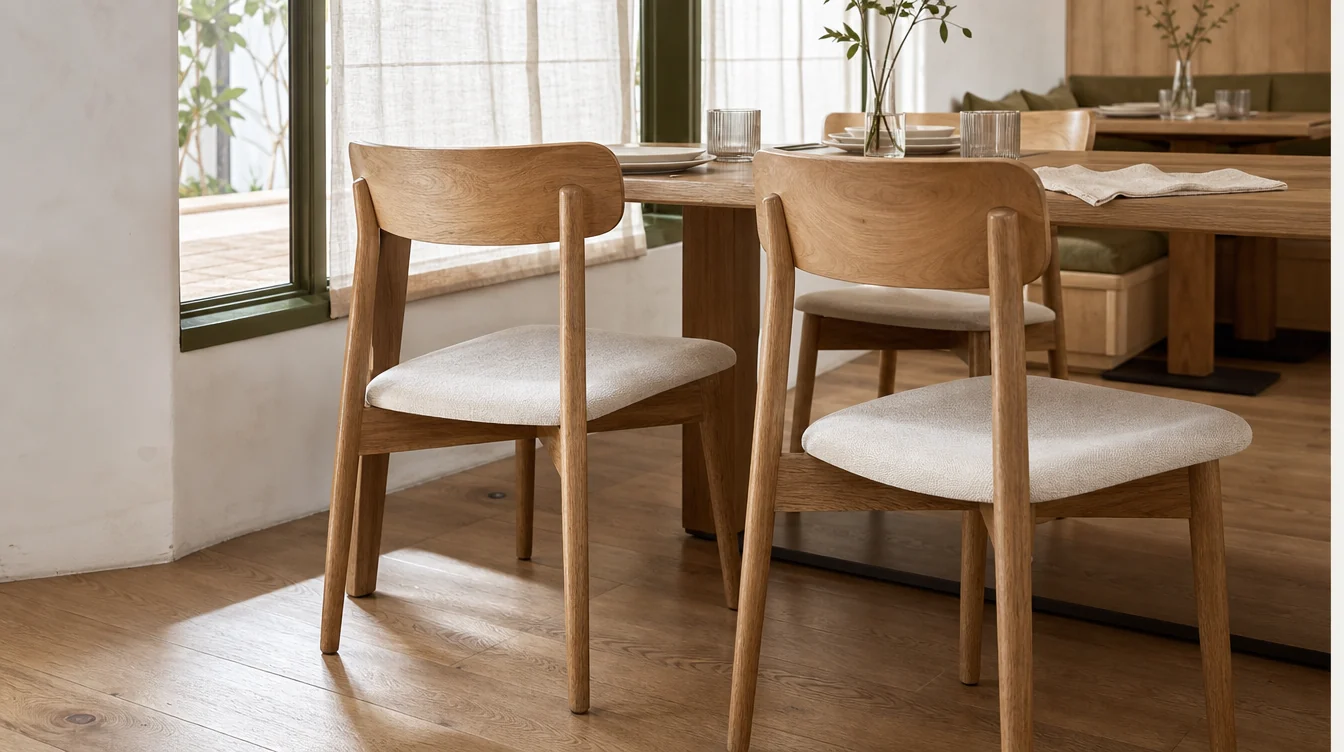 Restaurant dining-chair frame and upholstery details at a table