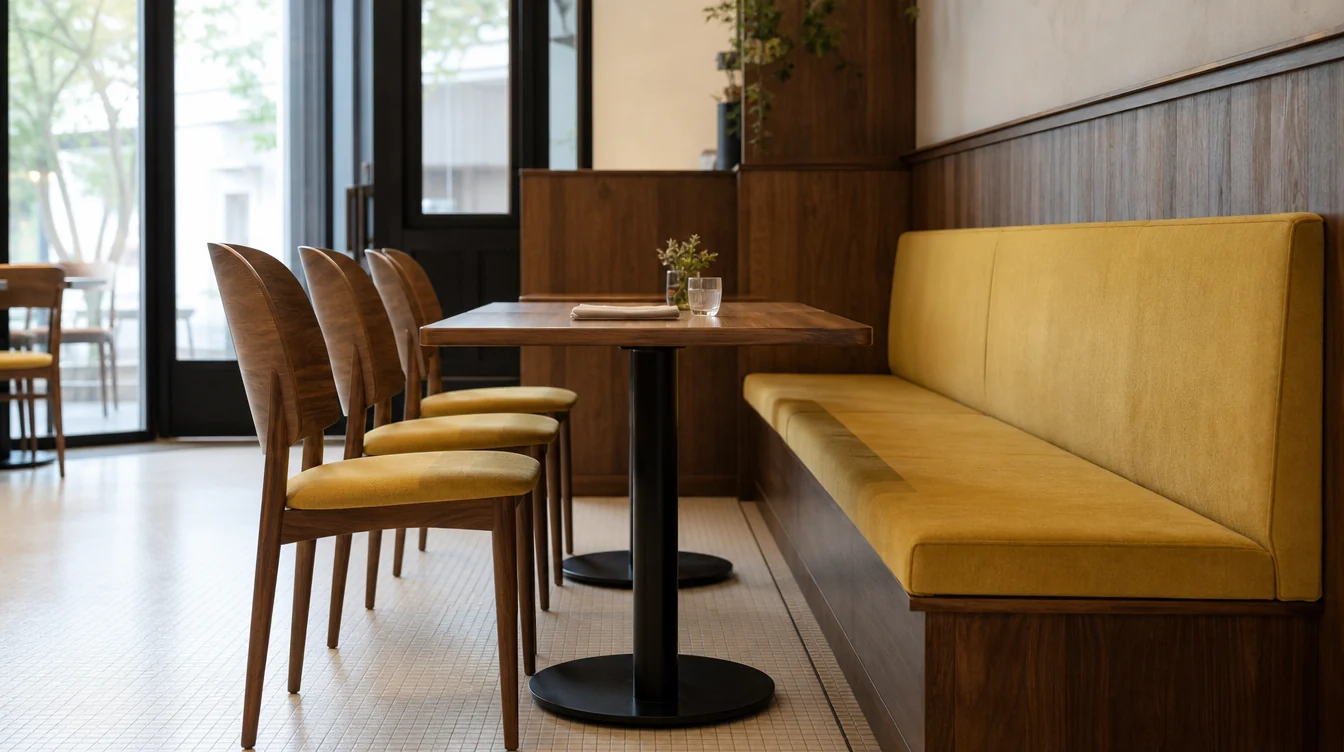 Individual restaurant dining chairs beside a table